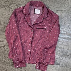 Abercrombie & Fitch Burgundy Patterned Sleepwear Silk Top